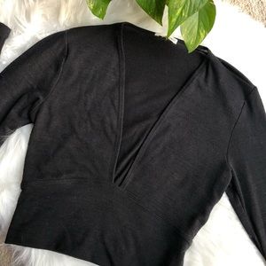 Wilfred Black Long-Sleeve V-Neck Crop